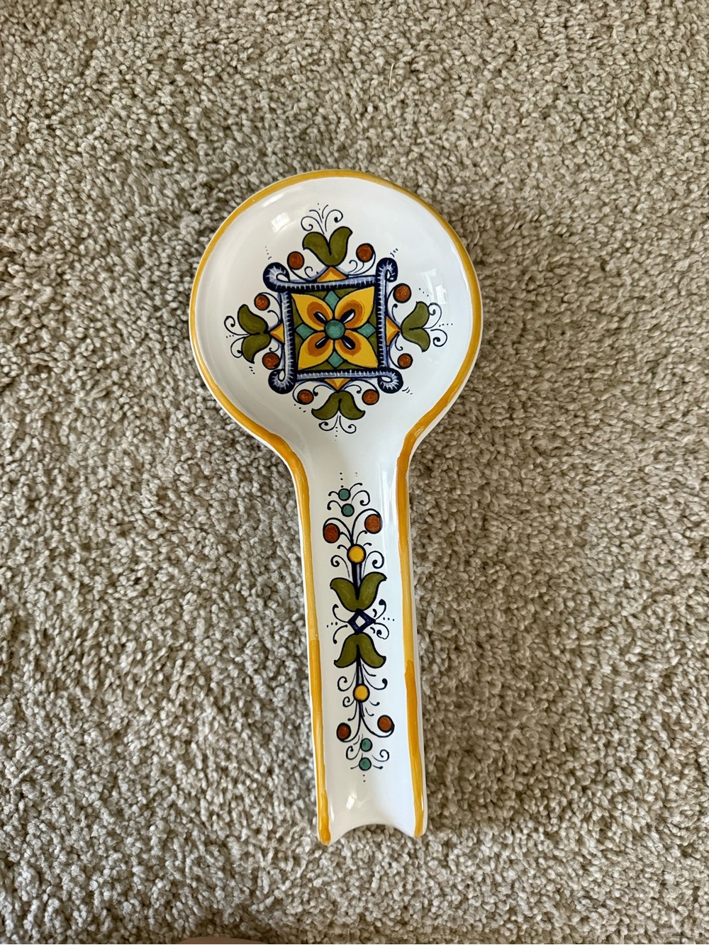 Nova Deruta Hand-Painted Ceramic Spoon Rest